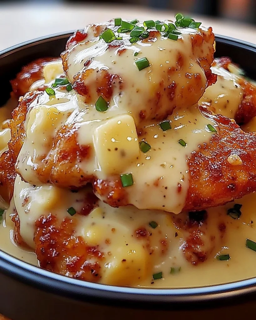 Crispy Chicken with Creamy Garlic Sauce