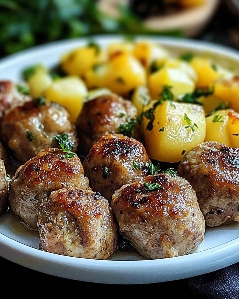 Meatballs with Roasted Potatoes Recipe