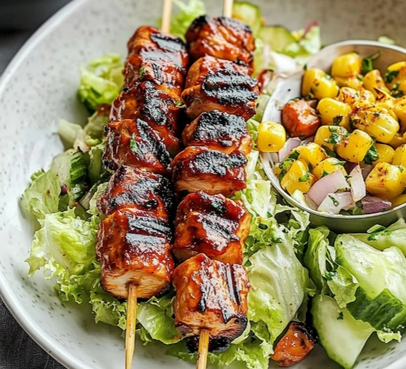 BBQ Chicken Skewer Salad