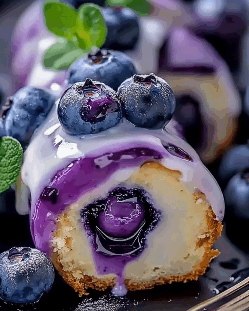Blueberry Cream Swiss Roll Recipe