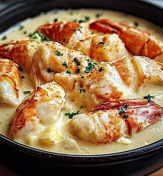 Cajun Creamy Lobster Pasta served in a bowl with herbs