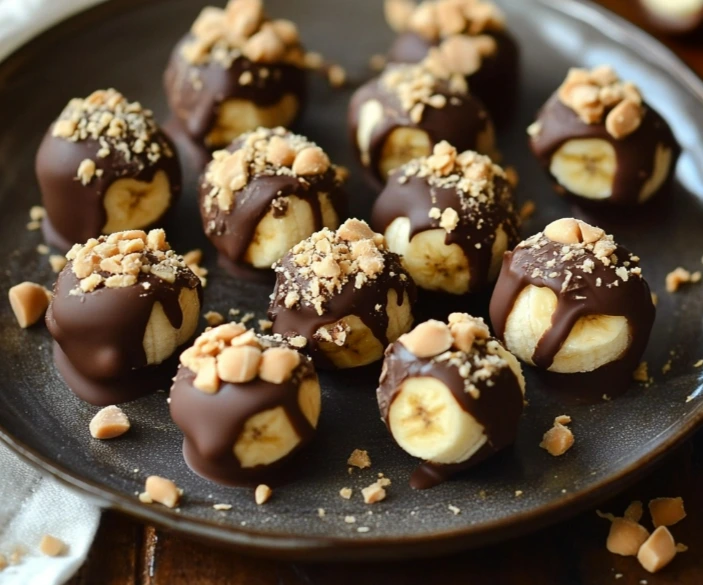 Chocolate Peanut Butter Banana Bites