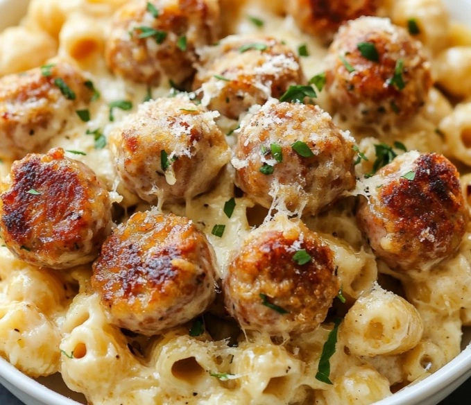 garlic-butter-sausage-pasta.jpg" alt="Garlic Butter Sausage Pasta served with creamy parmesan sauce in a white bowl