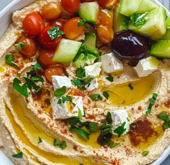 Greek Style Loaded Hummus – Perfect Light Summer Dinner