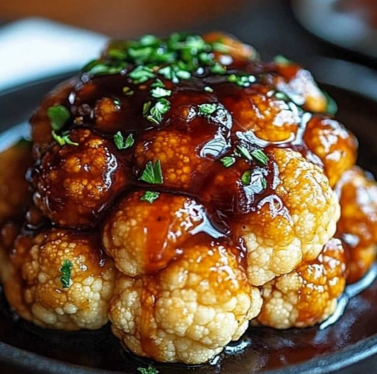 whole-roasted-cauliflower.jpg" alt="Whole Roasted Cauliflower with Sriracha Honey Glaze on a serving plate