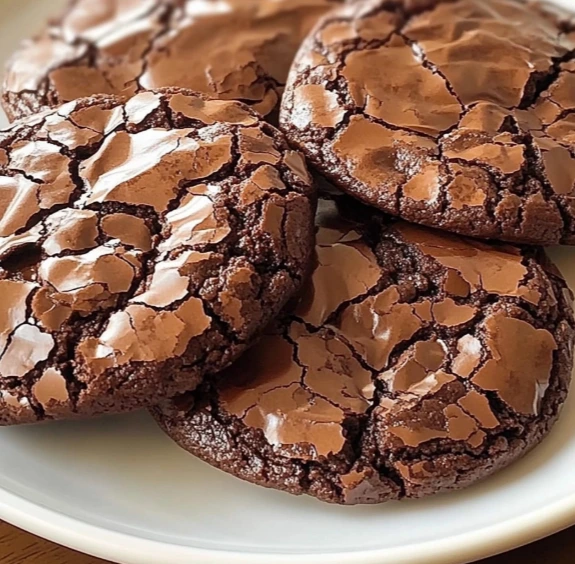 Salted Brownie Cookies with crackly tops and flaky sea salt