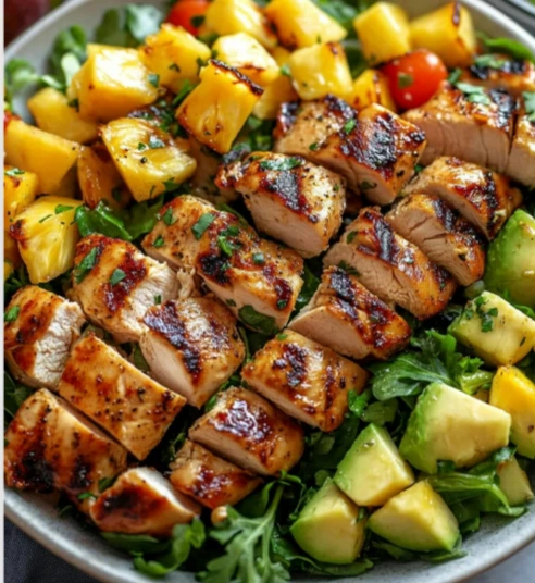 Grilled Chicken Salad with Pineapple & Avocado — Bright, Fresh, and Packed with Flavor!