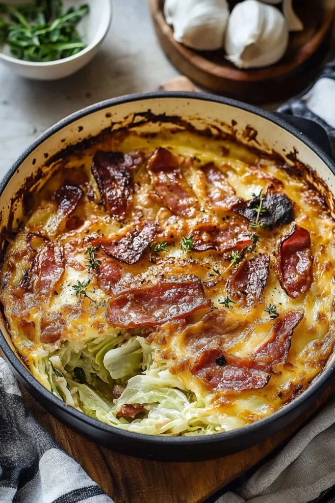 Bacon and White Cabbage Gratin
