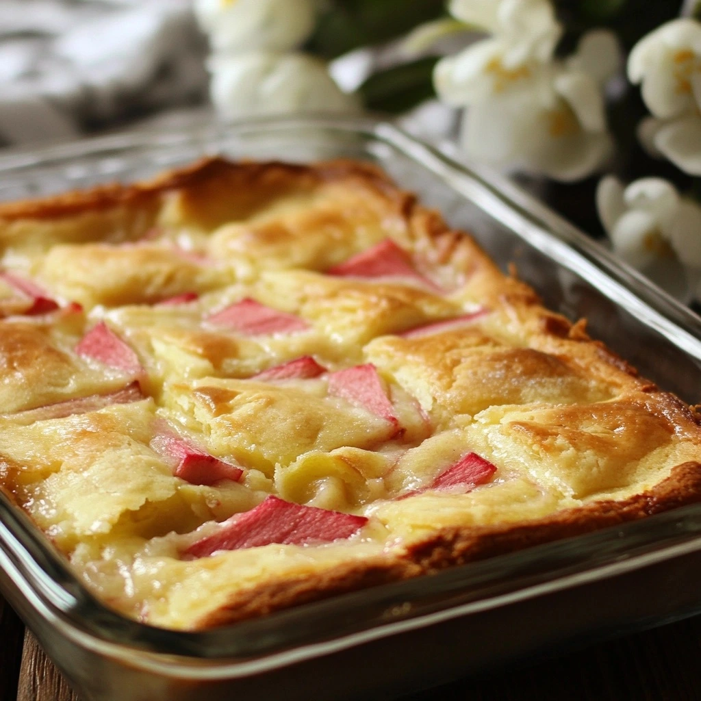 Easy Rhubarb Custard Kuchen for Spring Baking