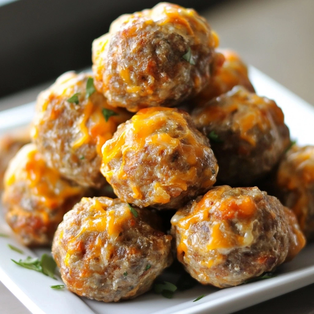 Cheesy Rotel Sausage Balls