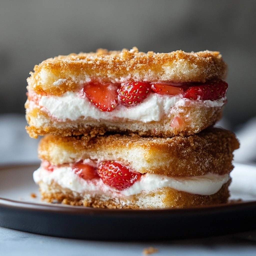 Fried Strawberry Cheesecake Sandwiches