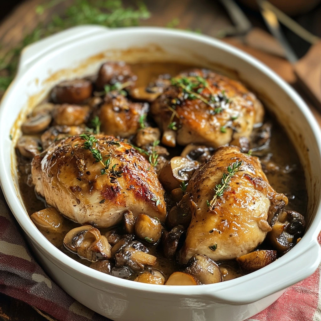 Baked Chicken with Mushroom Sauce