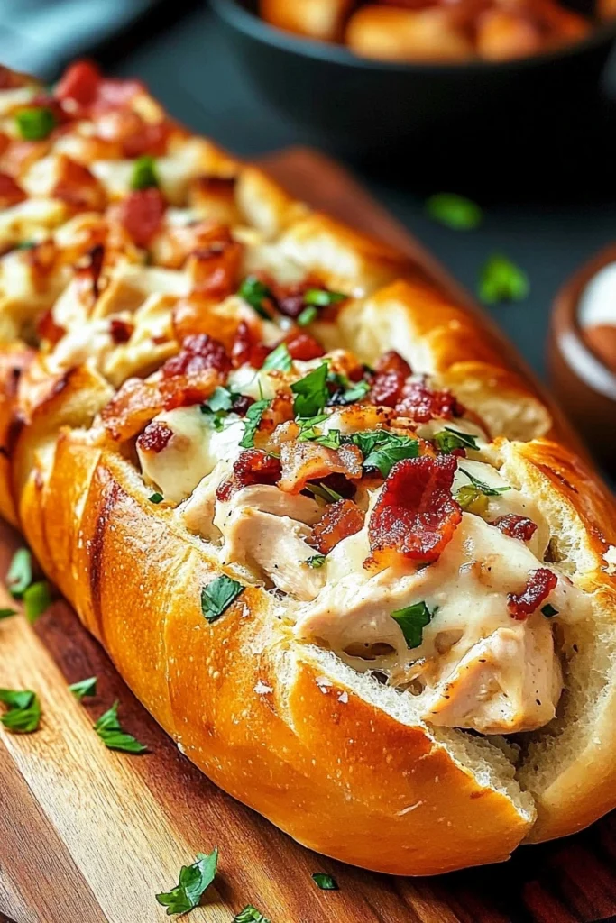 Chicken Bacon Ranch Stuffed Bread