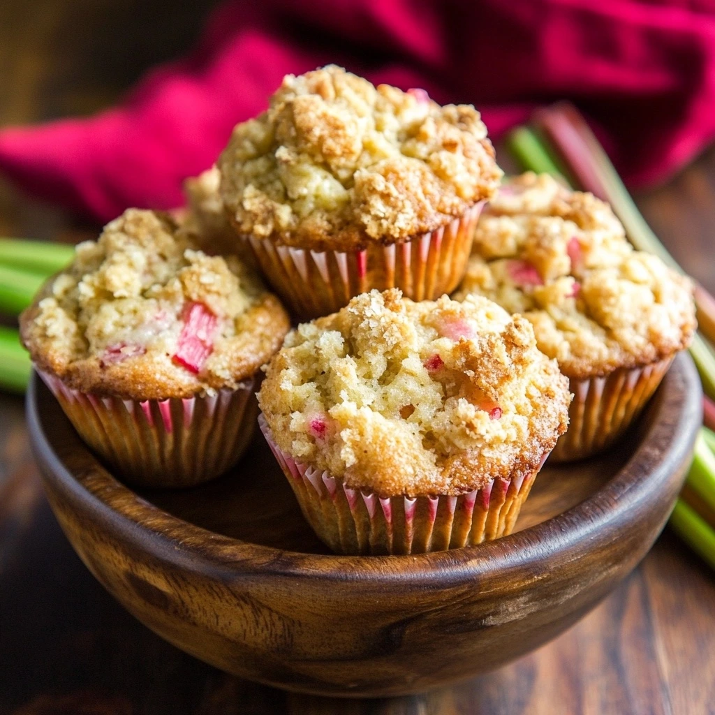 Rhubarb Muffins with Greek Yogurt