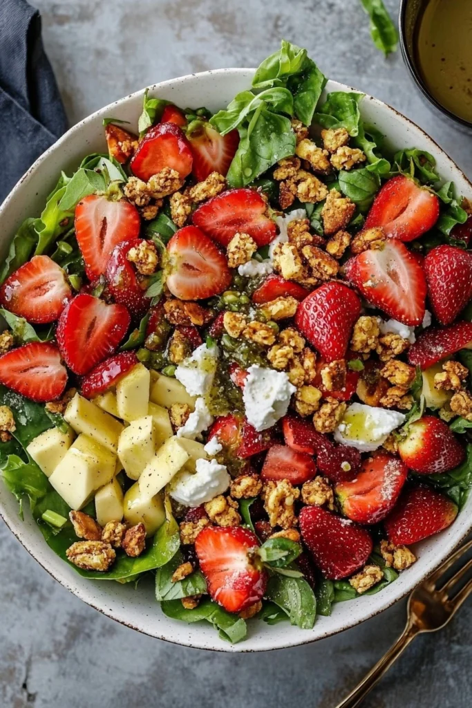 Strawberry Crunch Salad with Champagne Vinaigrette