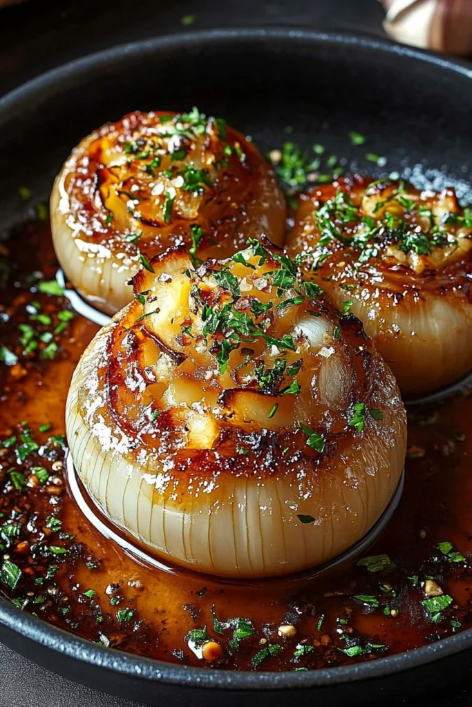 Garlic Butter Roasted Onions