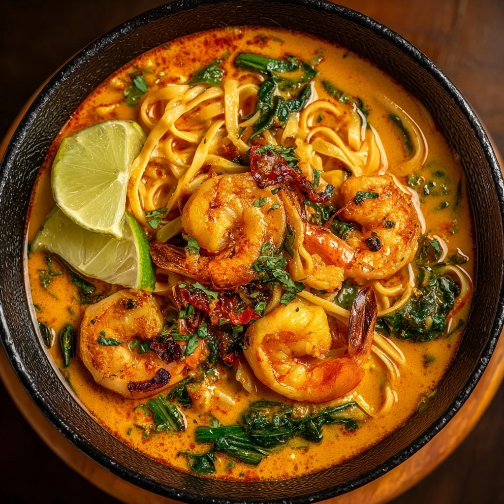 Shrimp Coconut Curry Noodle Soup