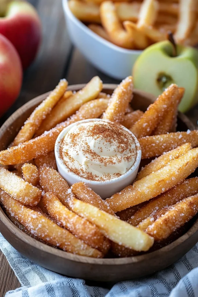 Apple Fries with Caramel Cream Dip
