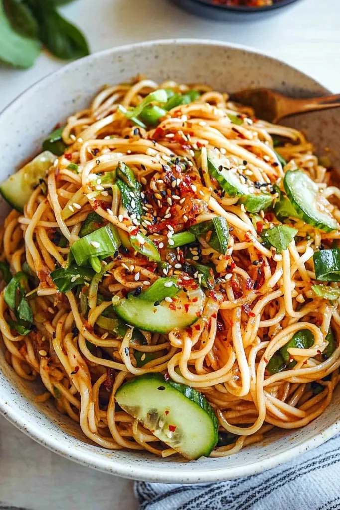 Spicy Sesame Garlic Noodles