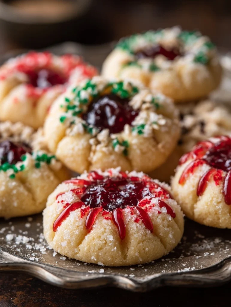 Soft Christmas Thumbprint Cookies