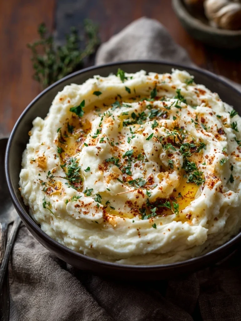Brown Butter Garlic Mashed Potatoes