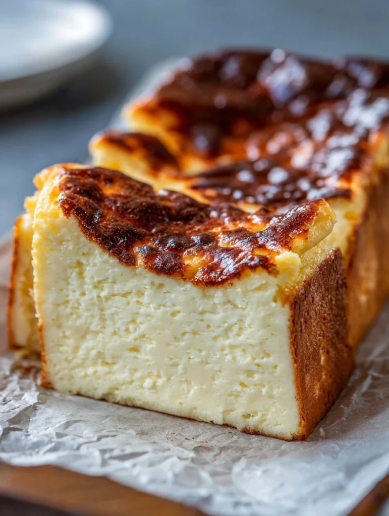 Loaf Pan Basque Cheesecake , desserts
