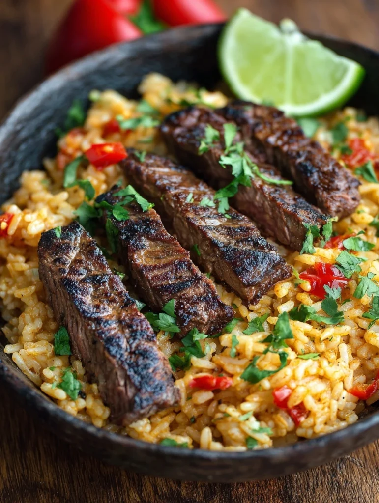 Dinner Ideas: Creamy Queso Rice with Juicy Steak Strips