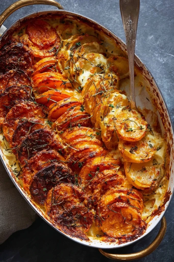 Cheesy Root Vegetable Gratin