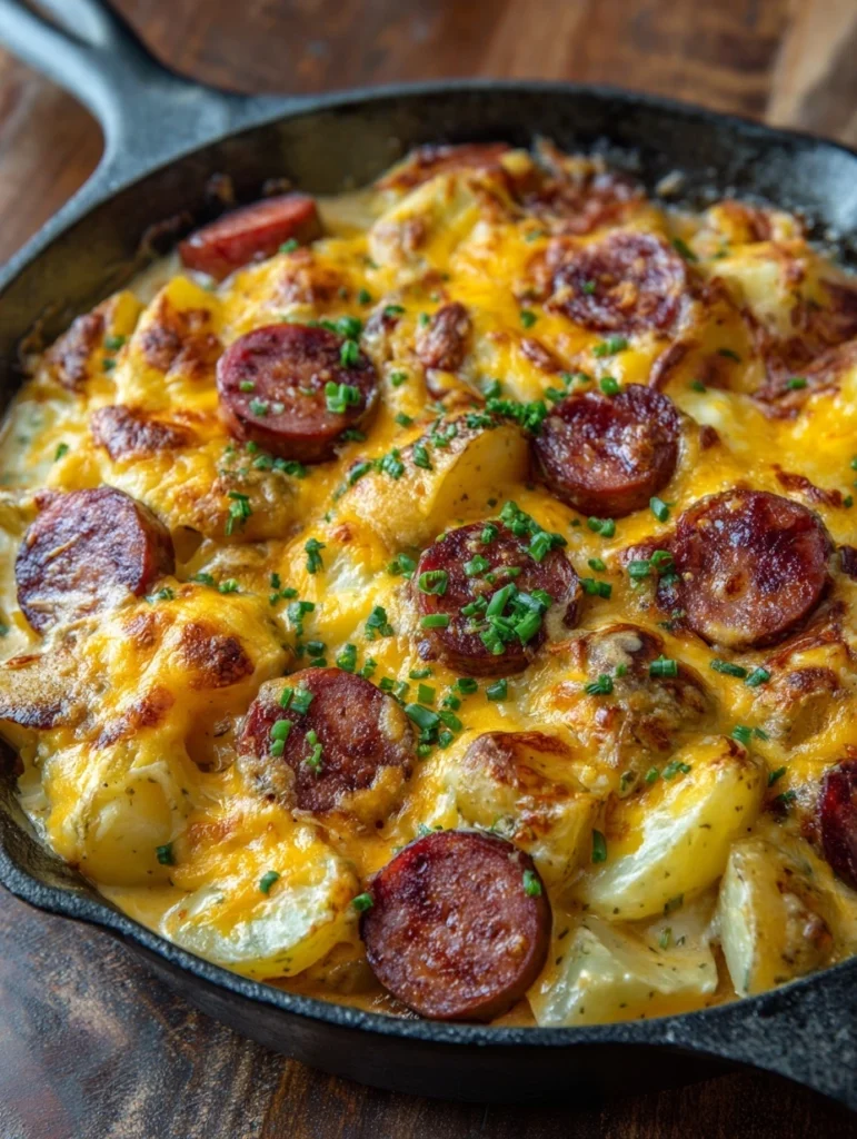 Cheesy Ranch Potatoes and Smoked Sausage