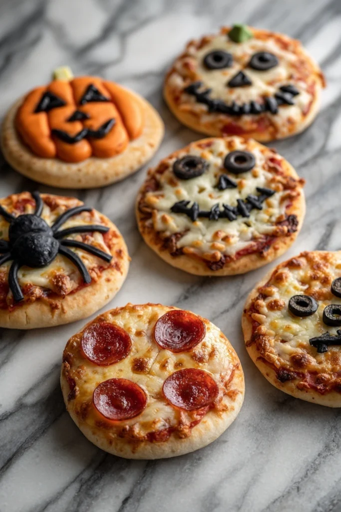 Easy Mini Halloween Pizzas