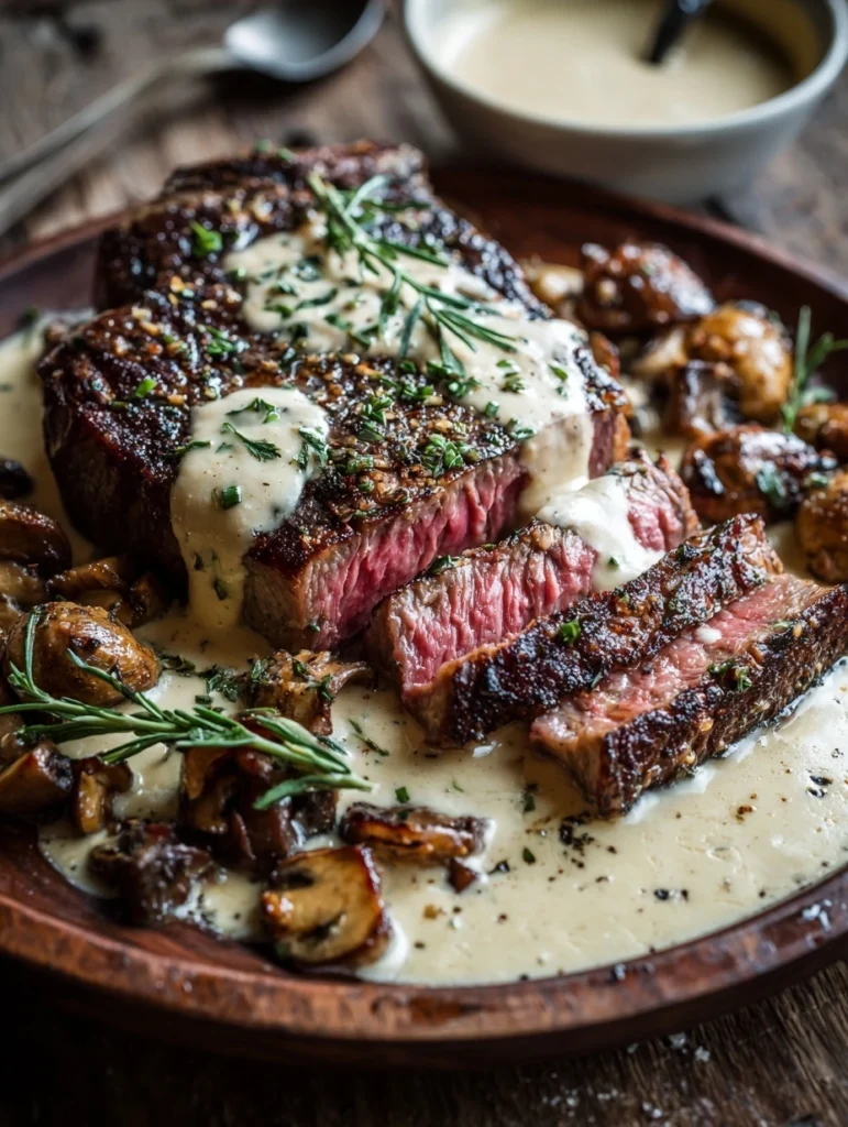 Dinner Ideas: Juicy Steak with Creamy Garlic Sauce