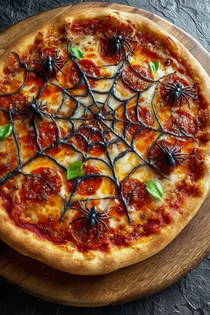 Halloween Spider Web Pizza – Spooky Halloween Food Idea