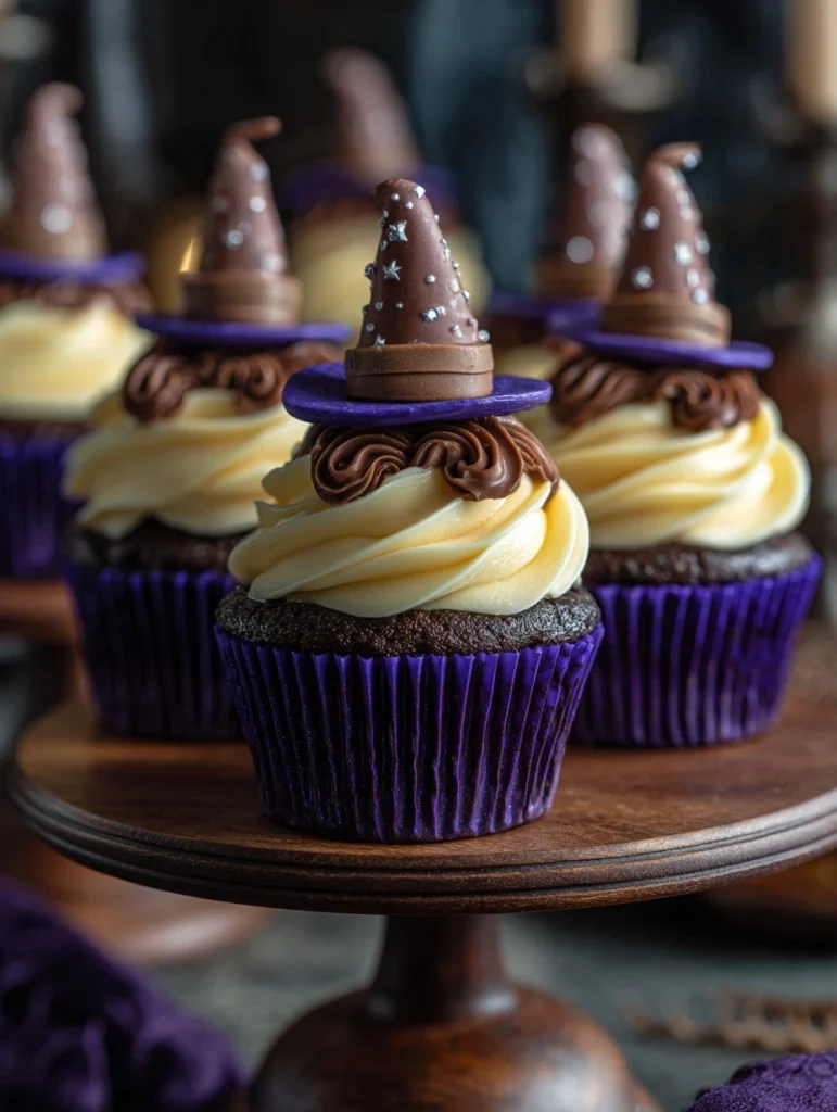 Spooky No Bake Desserts: Easy Witch Hat Cupcakes Recipe
