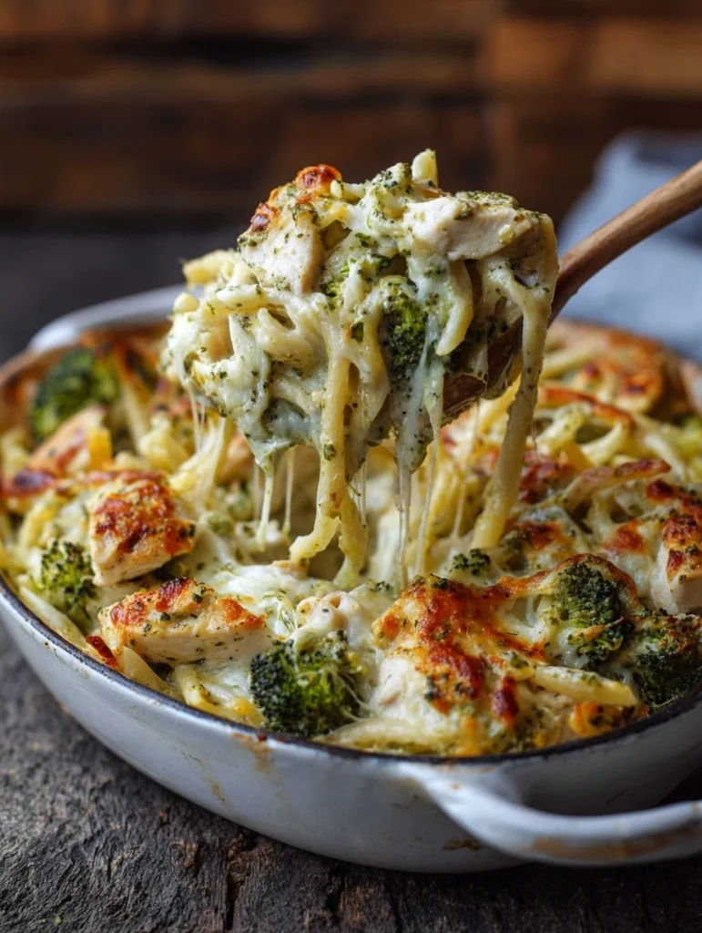 Creamy Pesto Chicken and Broccoli Pasta Bake | Easy Family Dinner Recipe