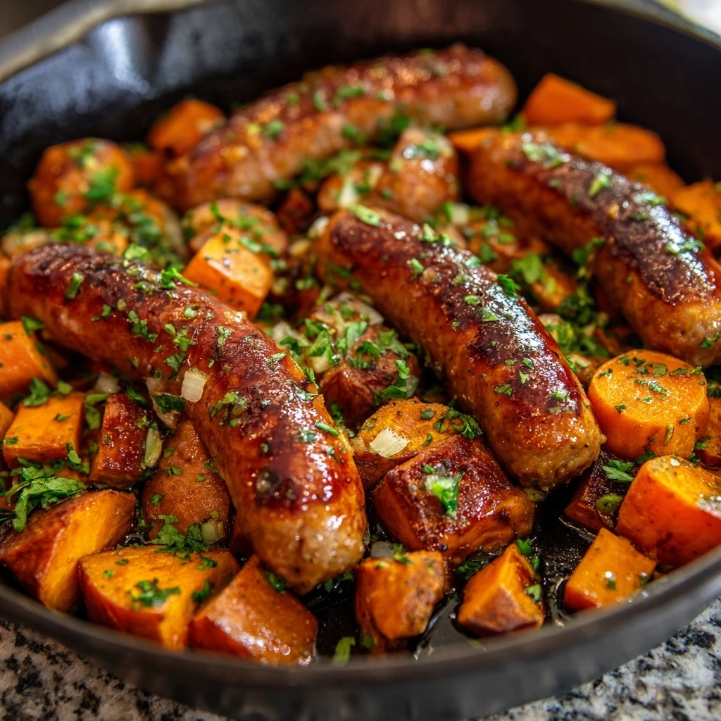 Honey Garlic Sausage Sweet Potatoes
