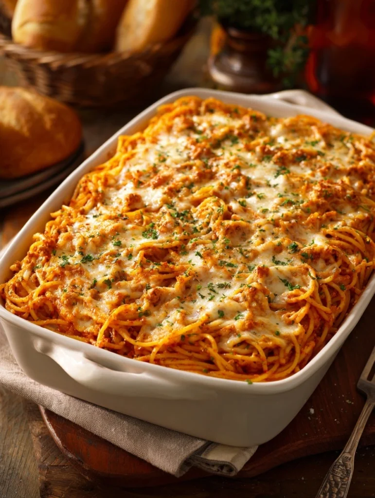 Baked Cream Cheese Spaghetti Casserole – Easy Comfort Food for Dinner Ideas