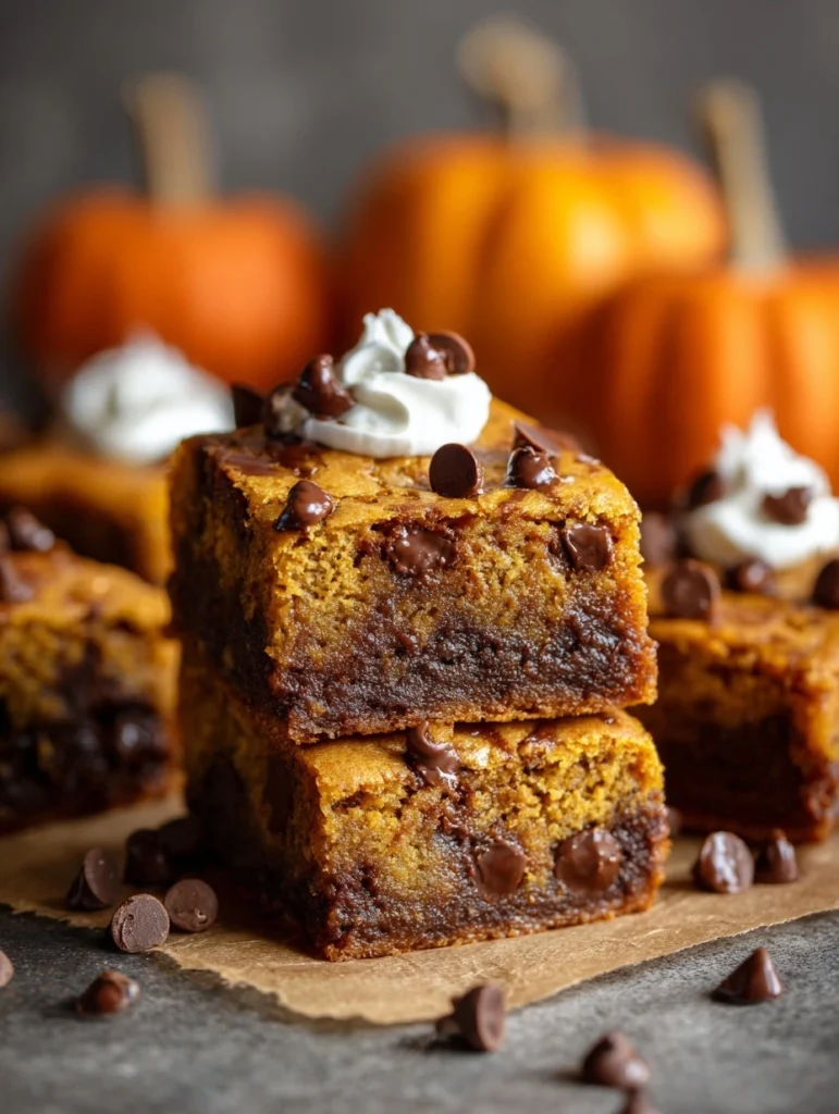 Pumpkin Chocolate Chip Blondies – Easy Fall Dessert Recipe