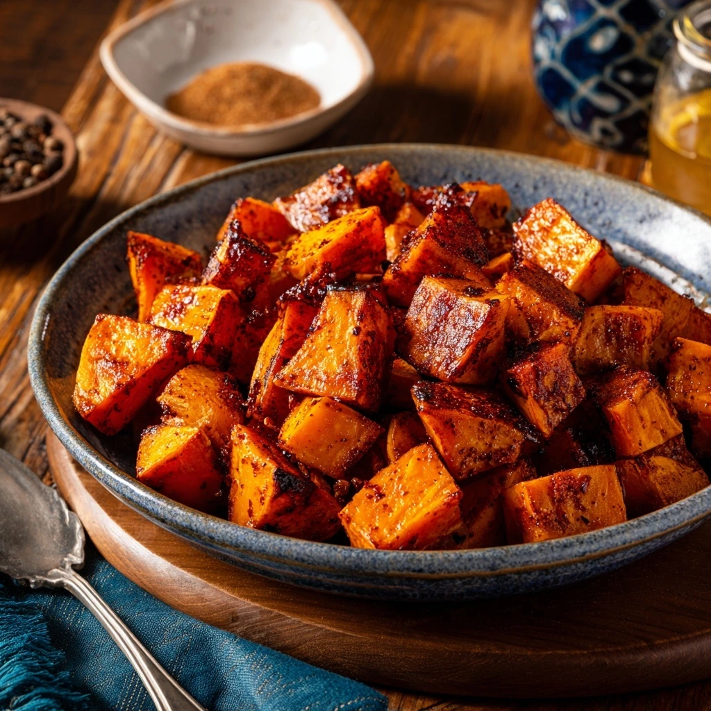 Roasted Sweet Potatoes with Honey & Cinnamon