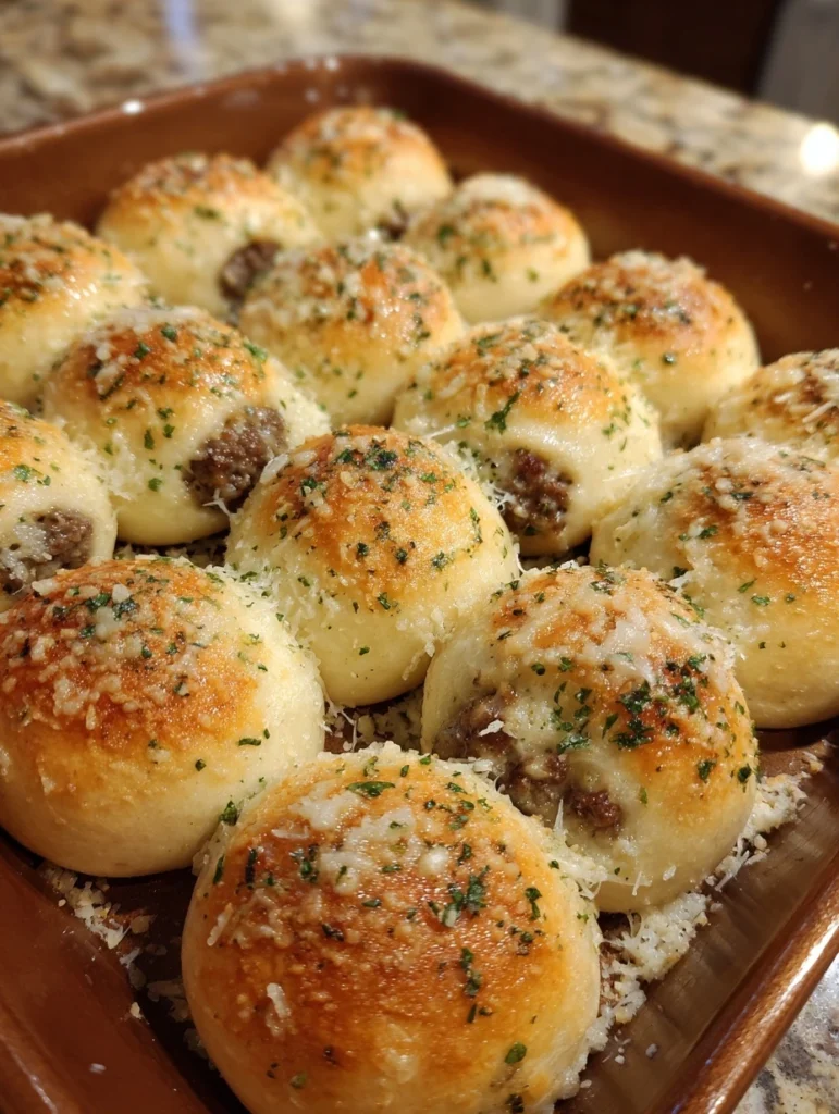 Garlic Parmesan Cheeseburger Bombs! Easy Party Snack