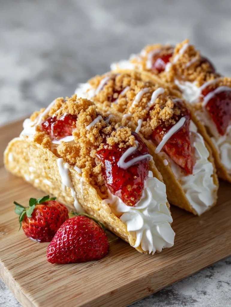 Strawberry Crunch Cheesecake Tacos