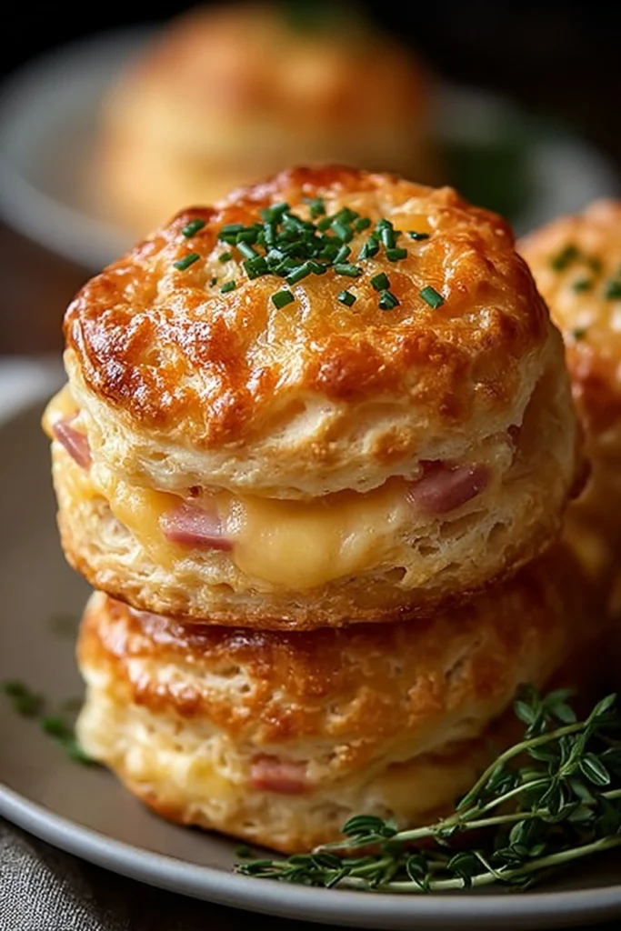 Ham and Cheese Butter Swim Biscuits