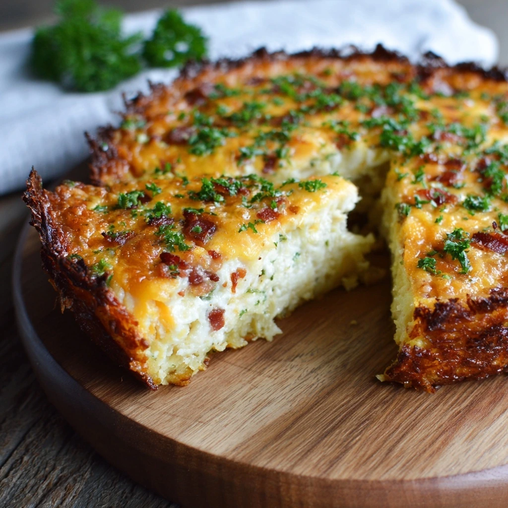Hash Brown Crust Bacon and Cheddar Quiche Recipe