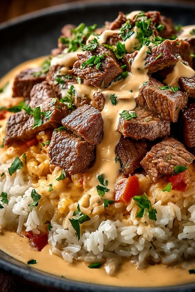 Steak Queso Rice